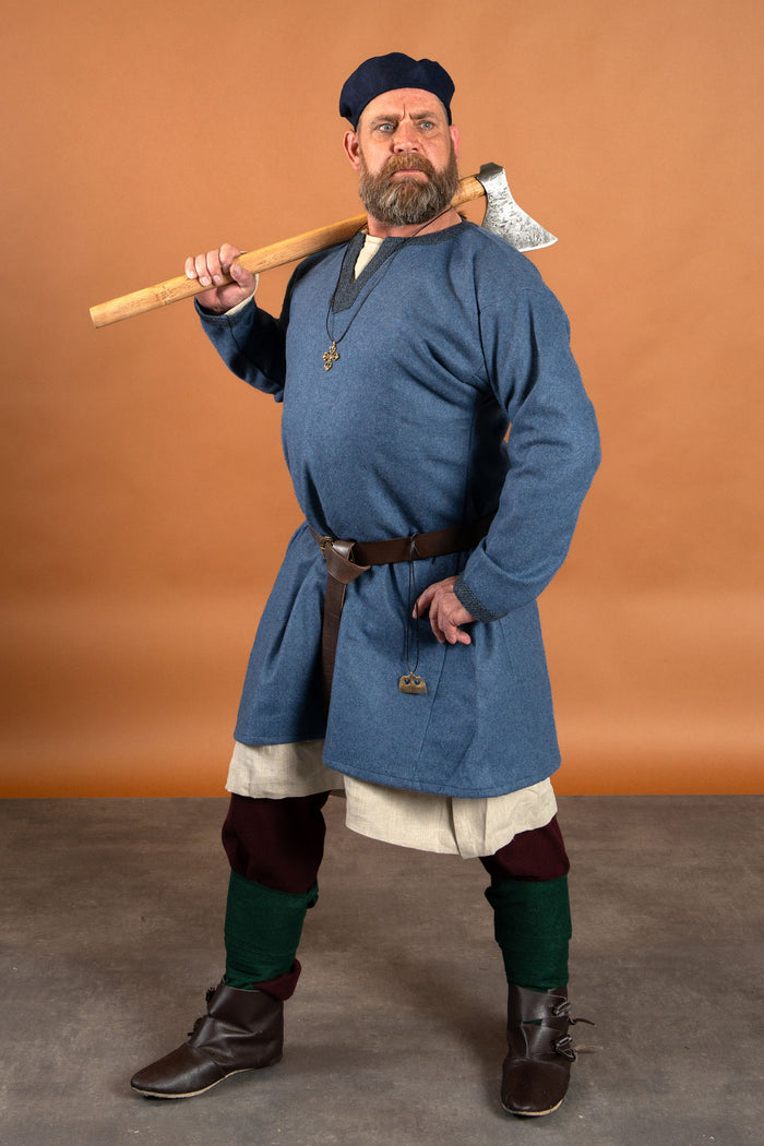 Vikingetunika Guthrum, uld, blå