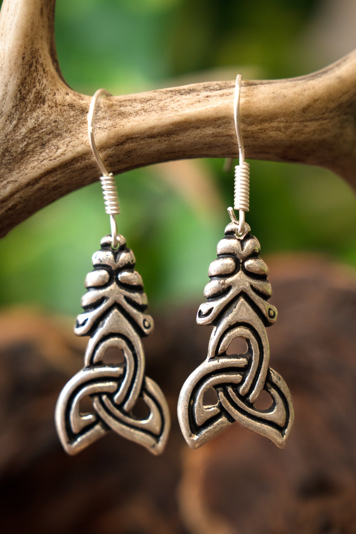 Brincos Viking estilo Borre, bronze prateado