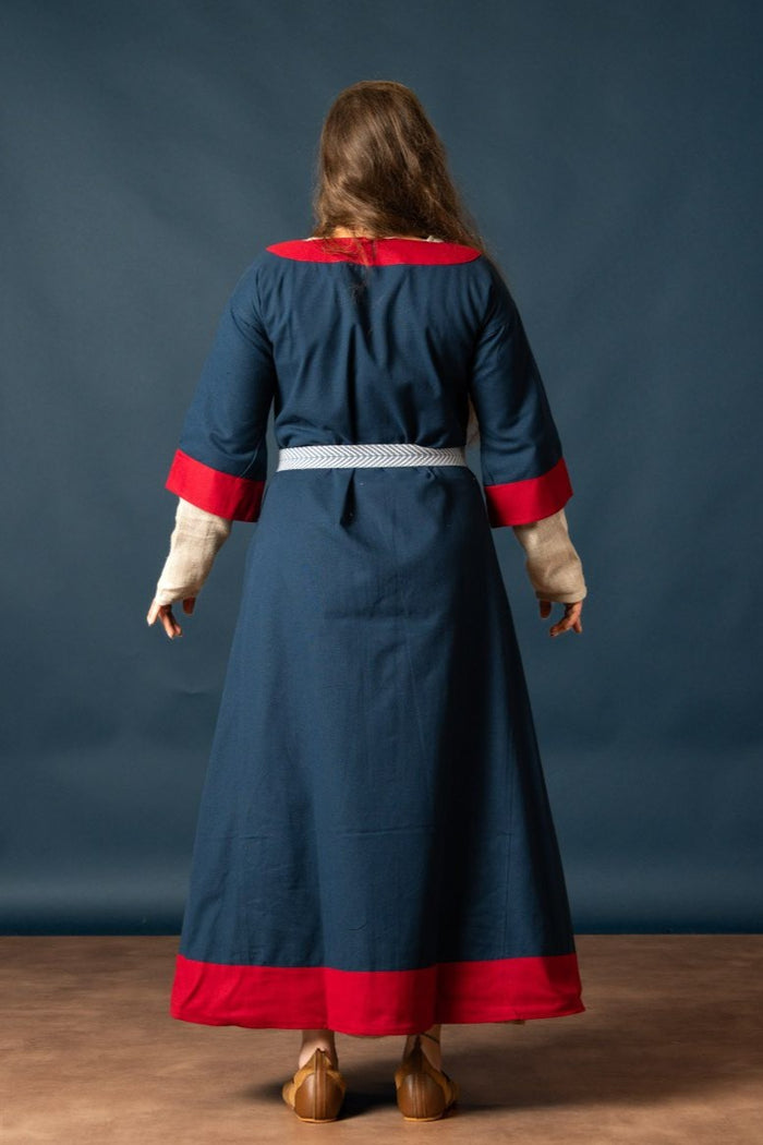 carolingio vestido Clotilde, dalmática, azul-rojo