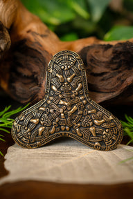 Fíbula trefoliada Viking Kaupang, bronze