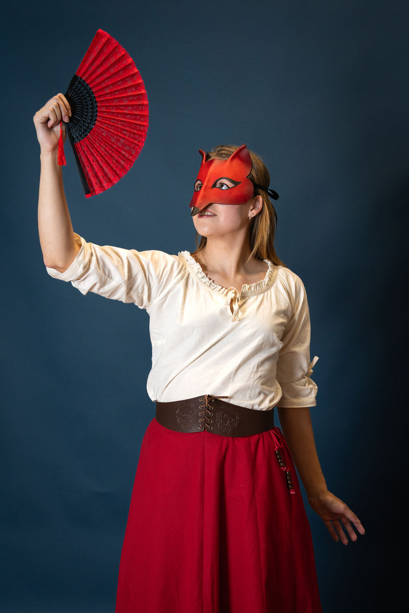 Venezianische Maske Fuchs, rot orange