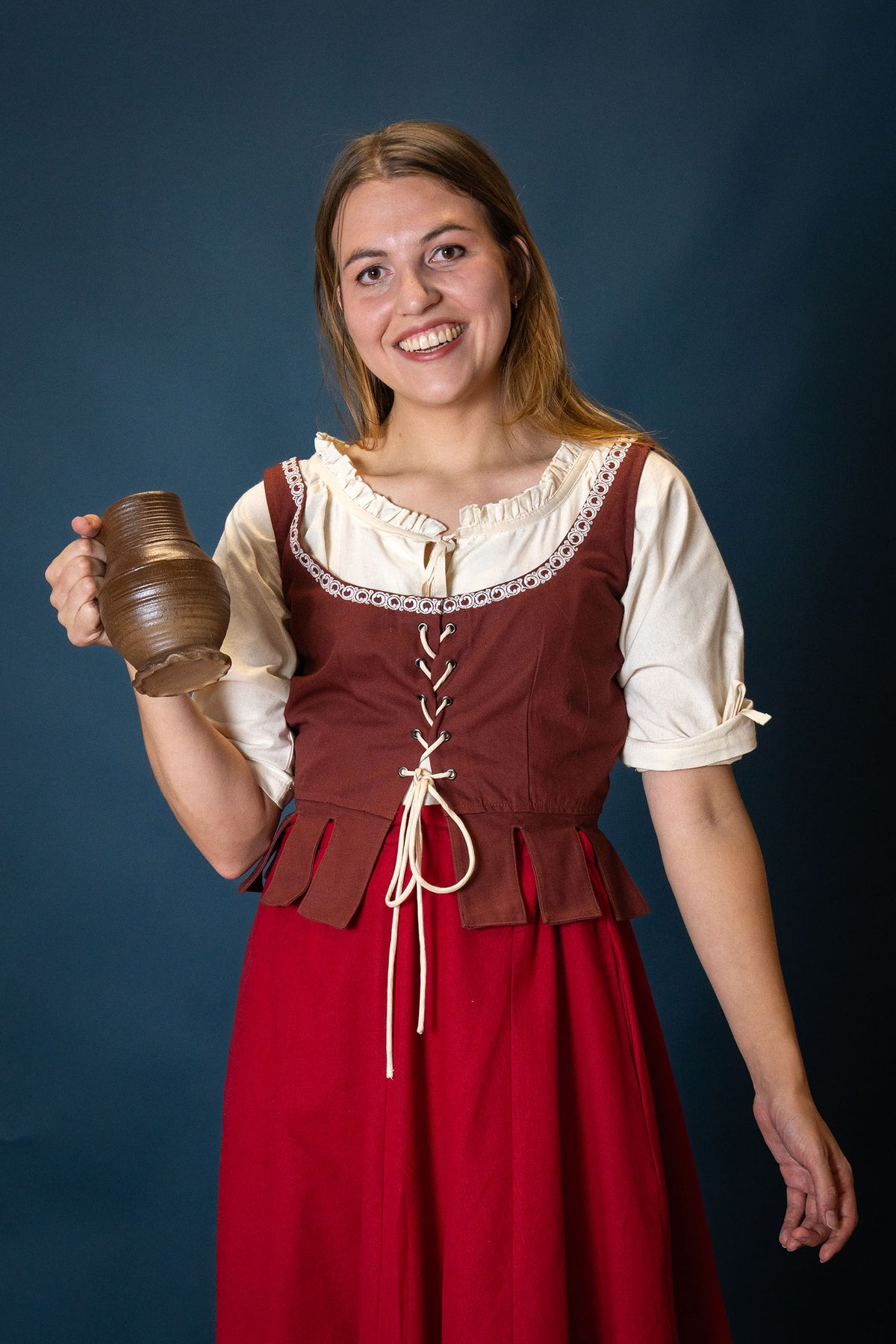 Medieval doublet Adalyn, red