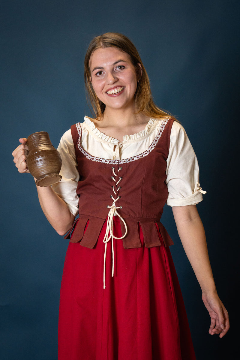 Lijfje medievale Adalyn, rosso