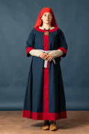 Karolingische jurk Clotilde, dalmatica, blauw-rood