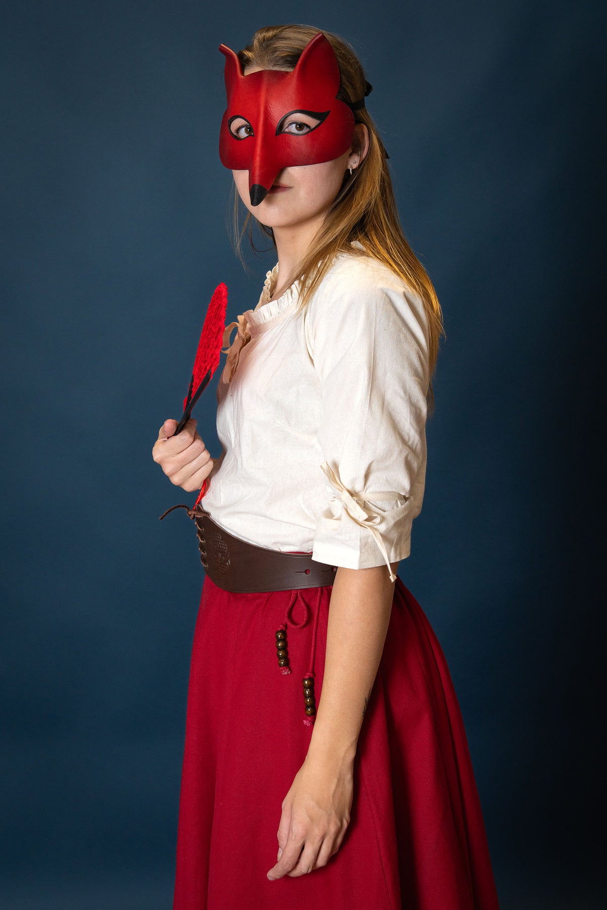 Máscara veneciana Zorro, rojo-naranja