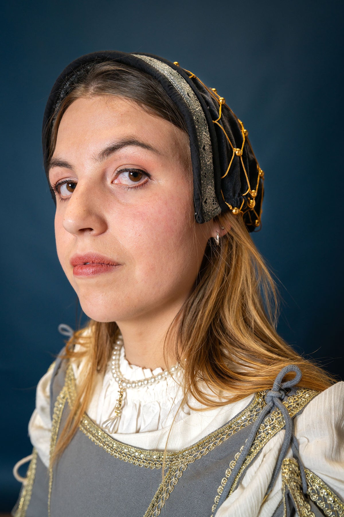 Siatka na włosy (caul) Cecilia, aksamit, czarna