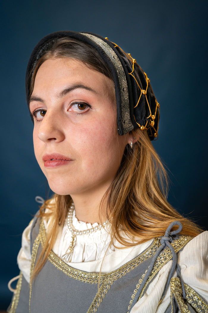 Siatka na włosy (caul) Cecilia, aksamit, czarna