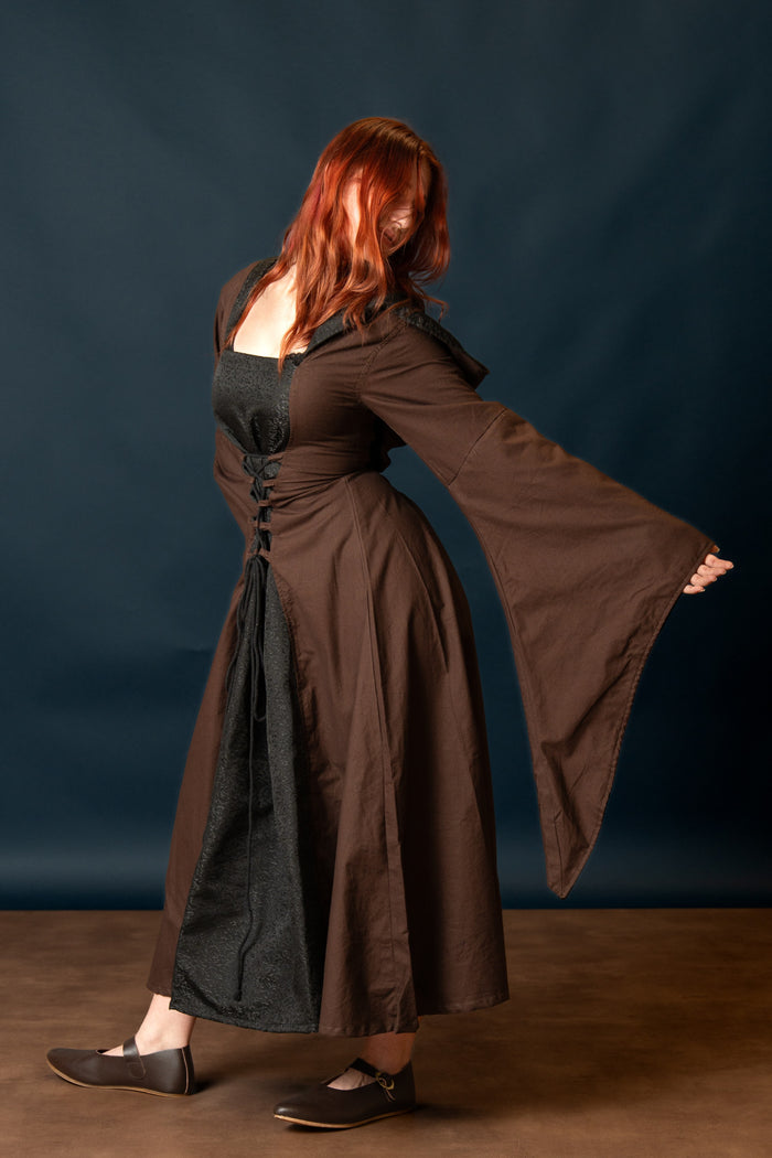 Medieval dress Ophelia, brown-black