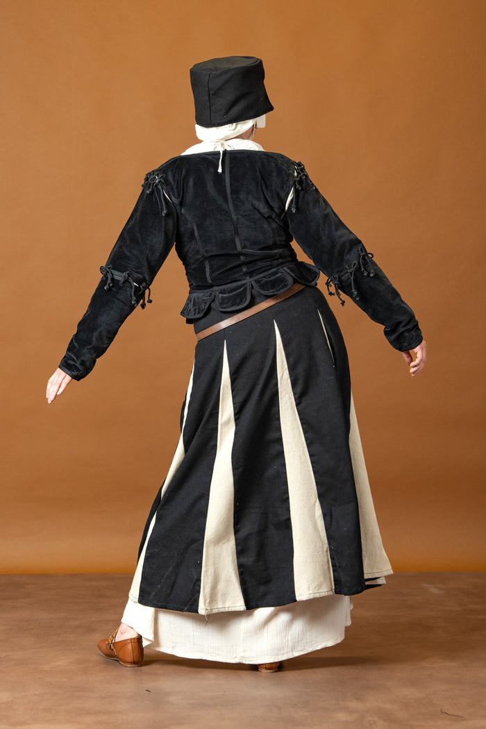 Moterys doublet Griselda, aksomas, juodas