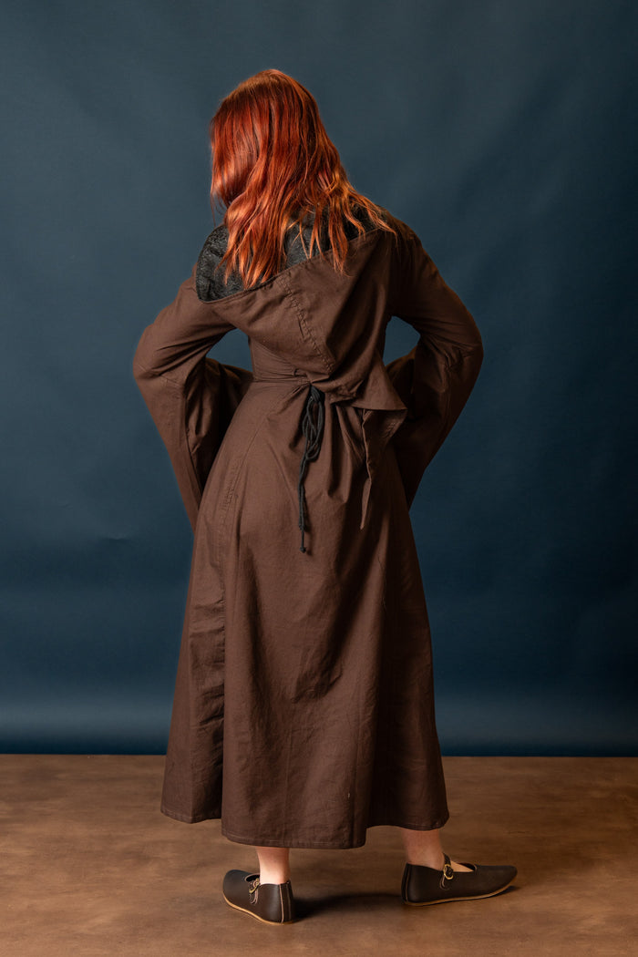 Vestido medieval Ophelia, marrón-negro