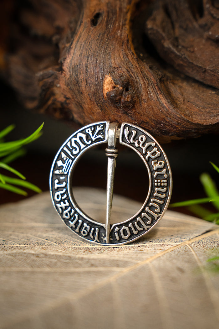 Medieval ring brooch, silvered bronze