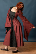 Rochie medievală Ophelia, negru-roșu