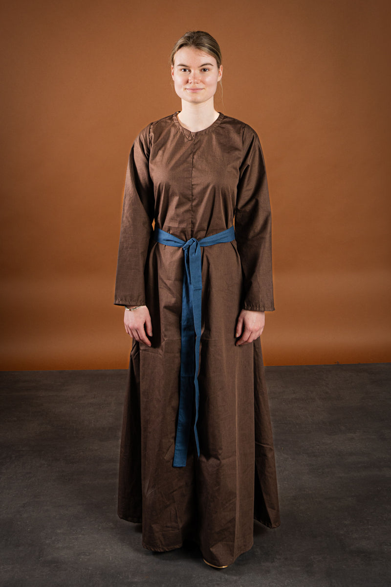 Wikińska suknia Lenora, brązowa