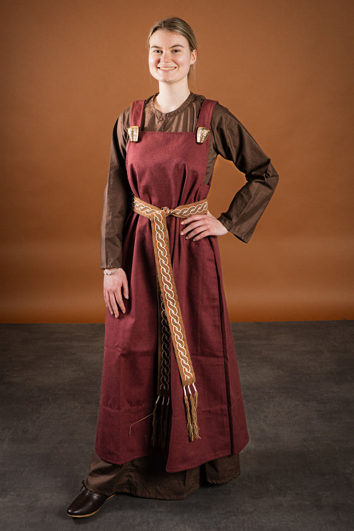 Wikińska suknia Lenora, brązowa