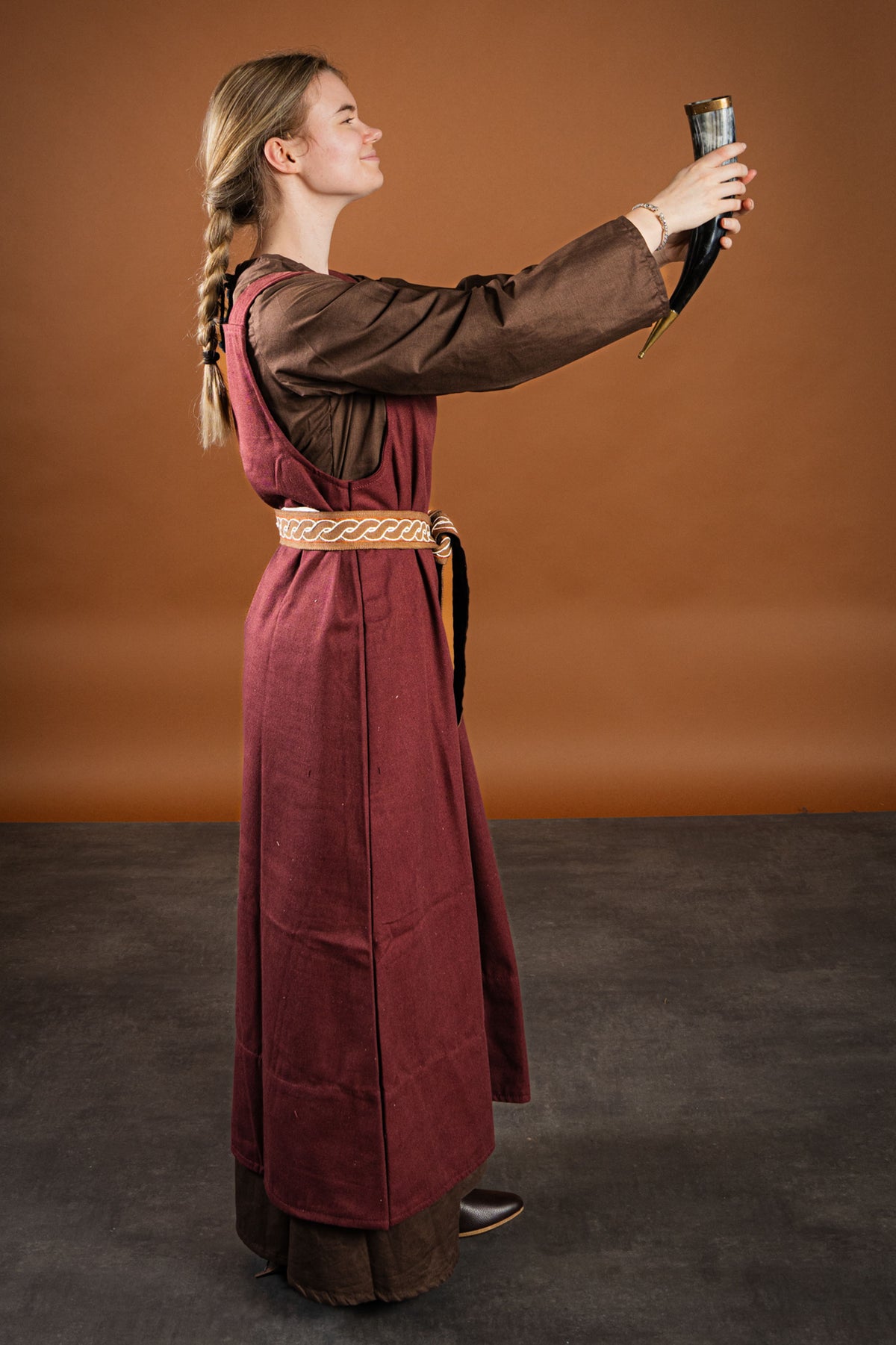 Hängselklänning Lientje, röd