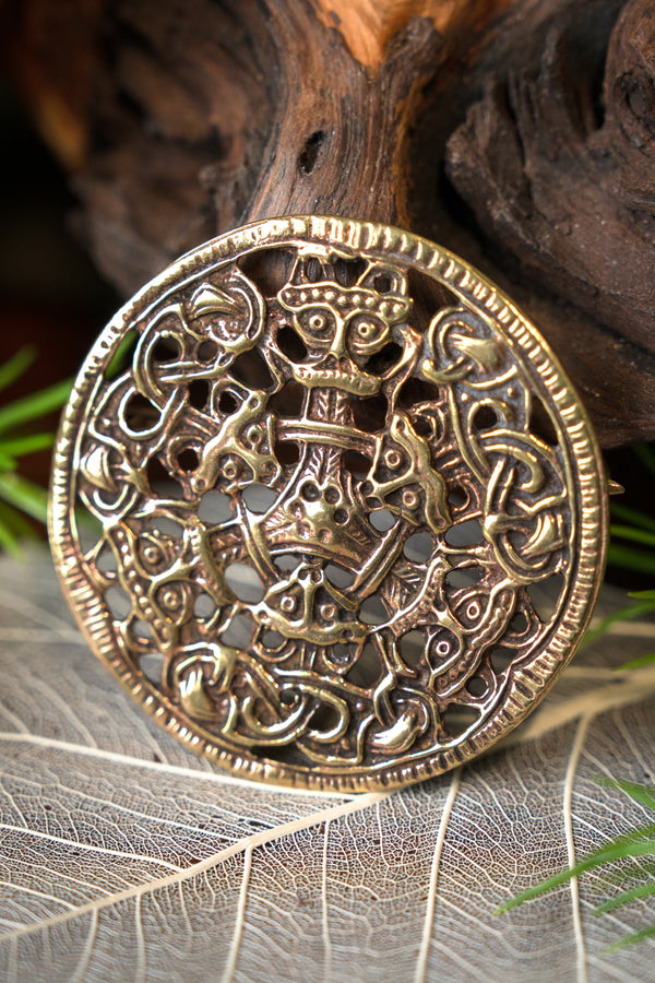 Vikingbroche Borrestijl, messing