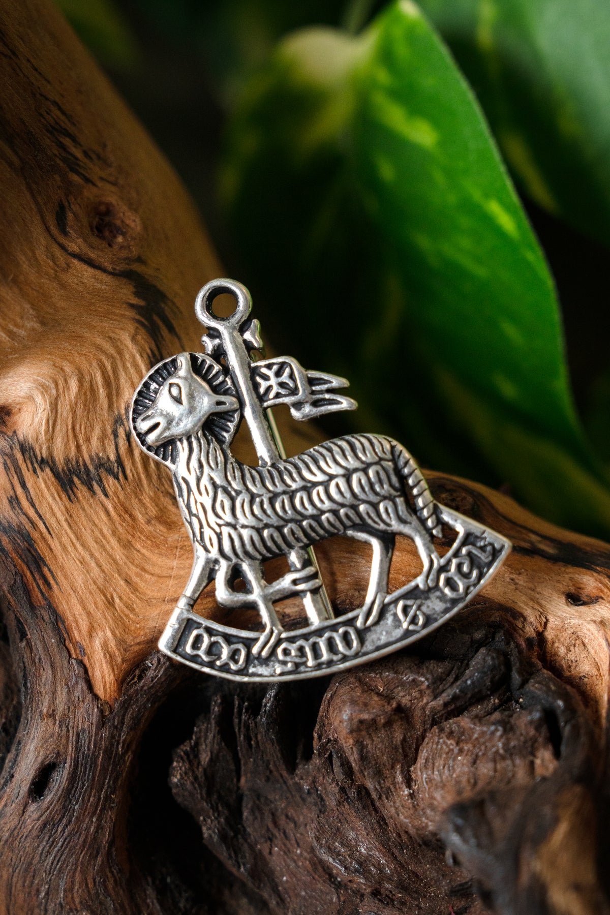 Pilgrim badge Agnus Dei, silvered bronze