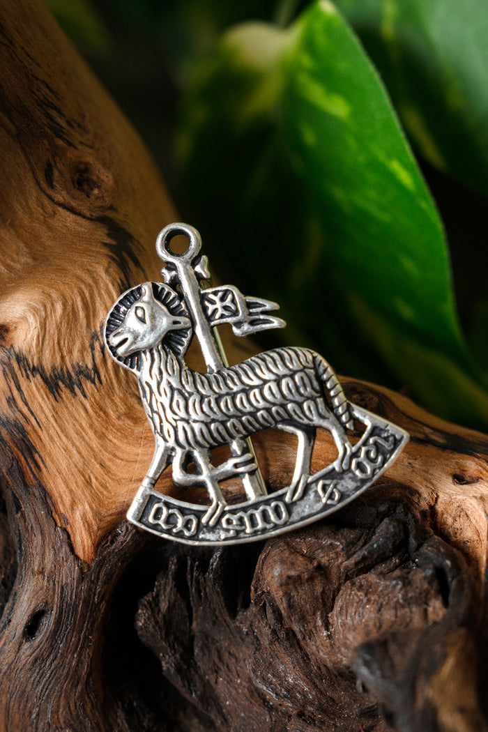 Pilgrim badge Agnus Dei, silvered bronze