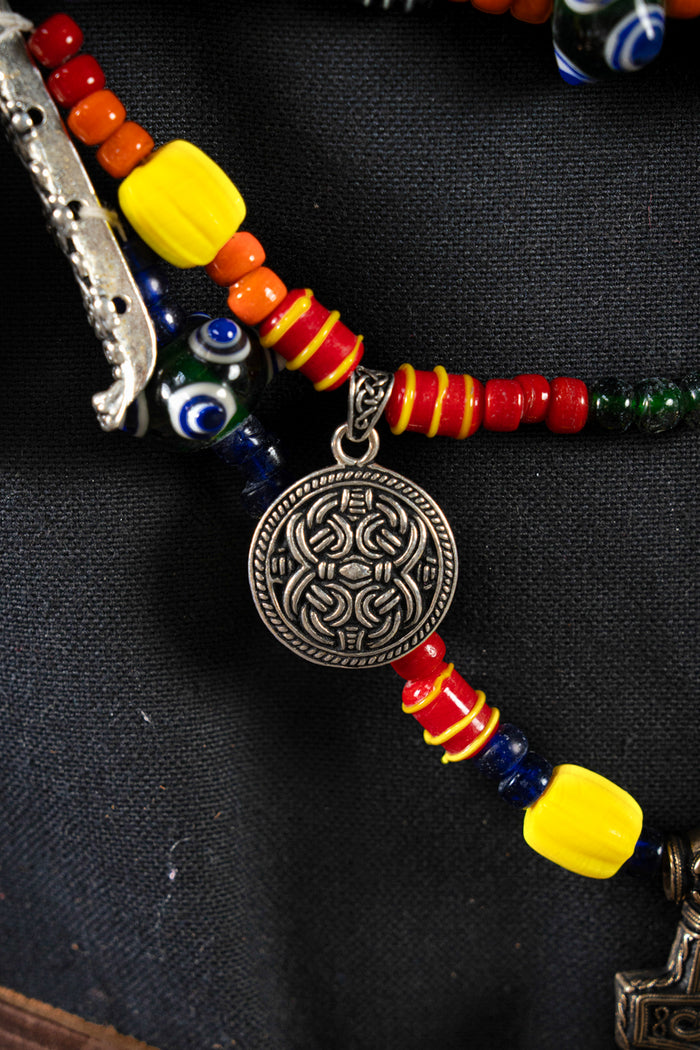 Disc pendant Borre style, silvered bronze