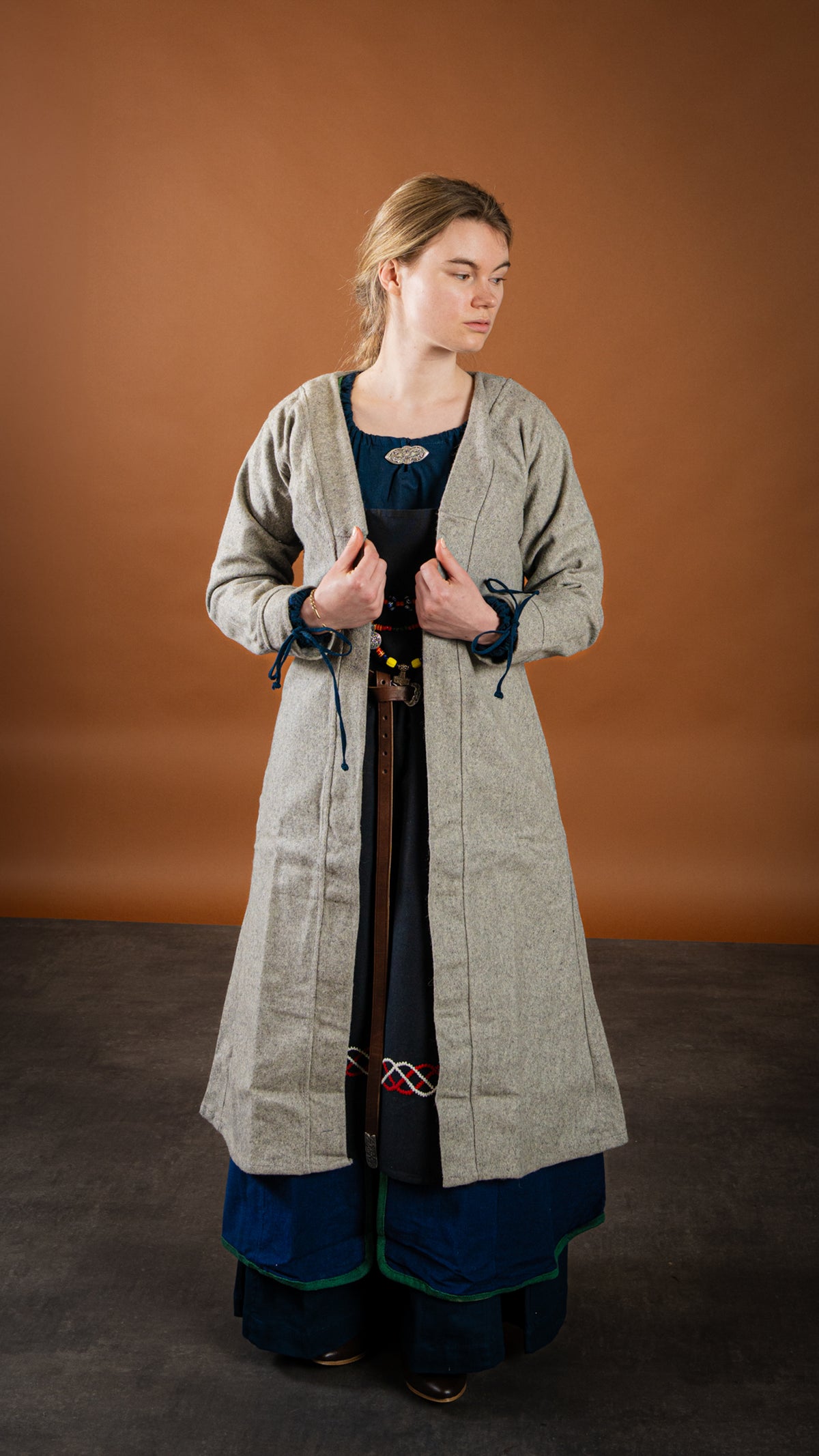 Birkamantel Aslaug, wolmix, grijs