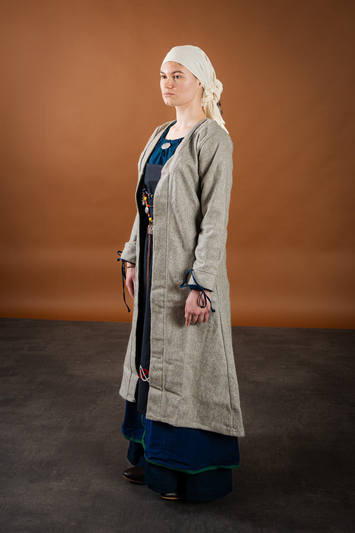 Birkamantel Aslaug, wolmix, grijs