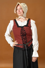 Lijfje Ursula, katoen, bordeauxrood