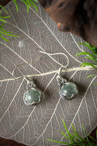Viking earrings Gotland mountain crystal M, silvered bronze