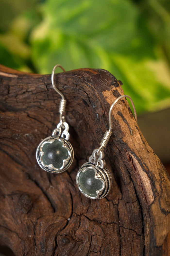 Earrings Gotland rock crystal M, silver-plated bronze