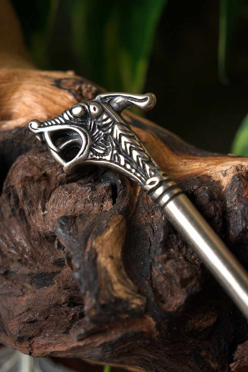 Szpilka do włosów Haithabu, posrebrzany brąz