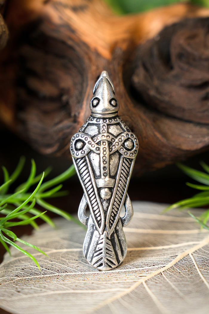 Bird fibula Uppakra, silvered bronze