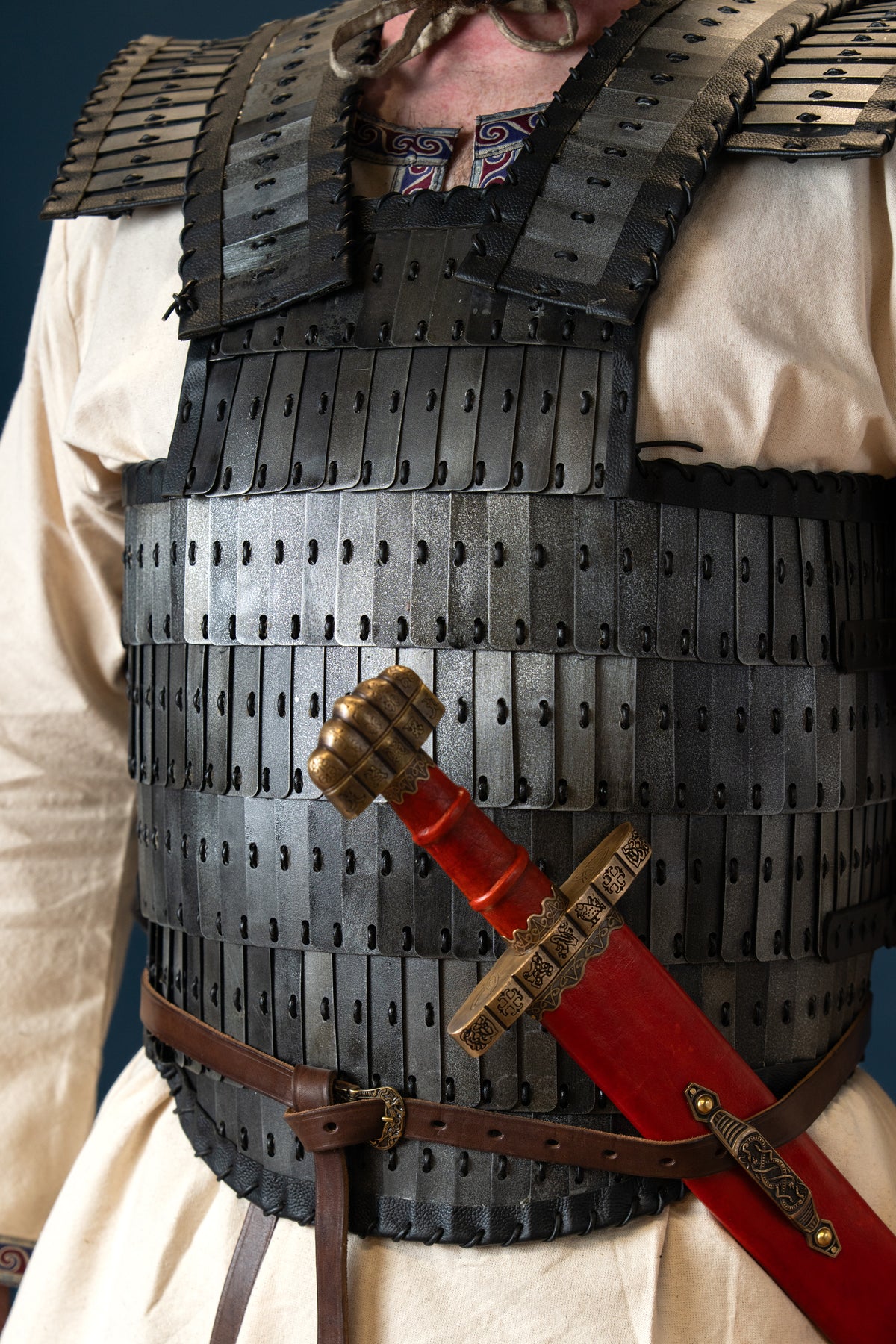 Early medieval lamellar armour Visby, bronzed