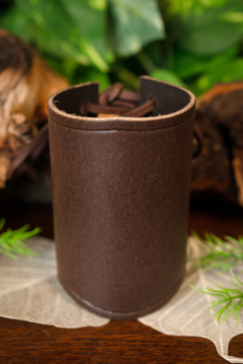 Leather bracer, underarm guard, brown, M