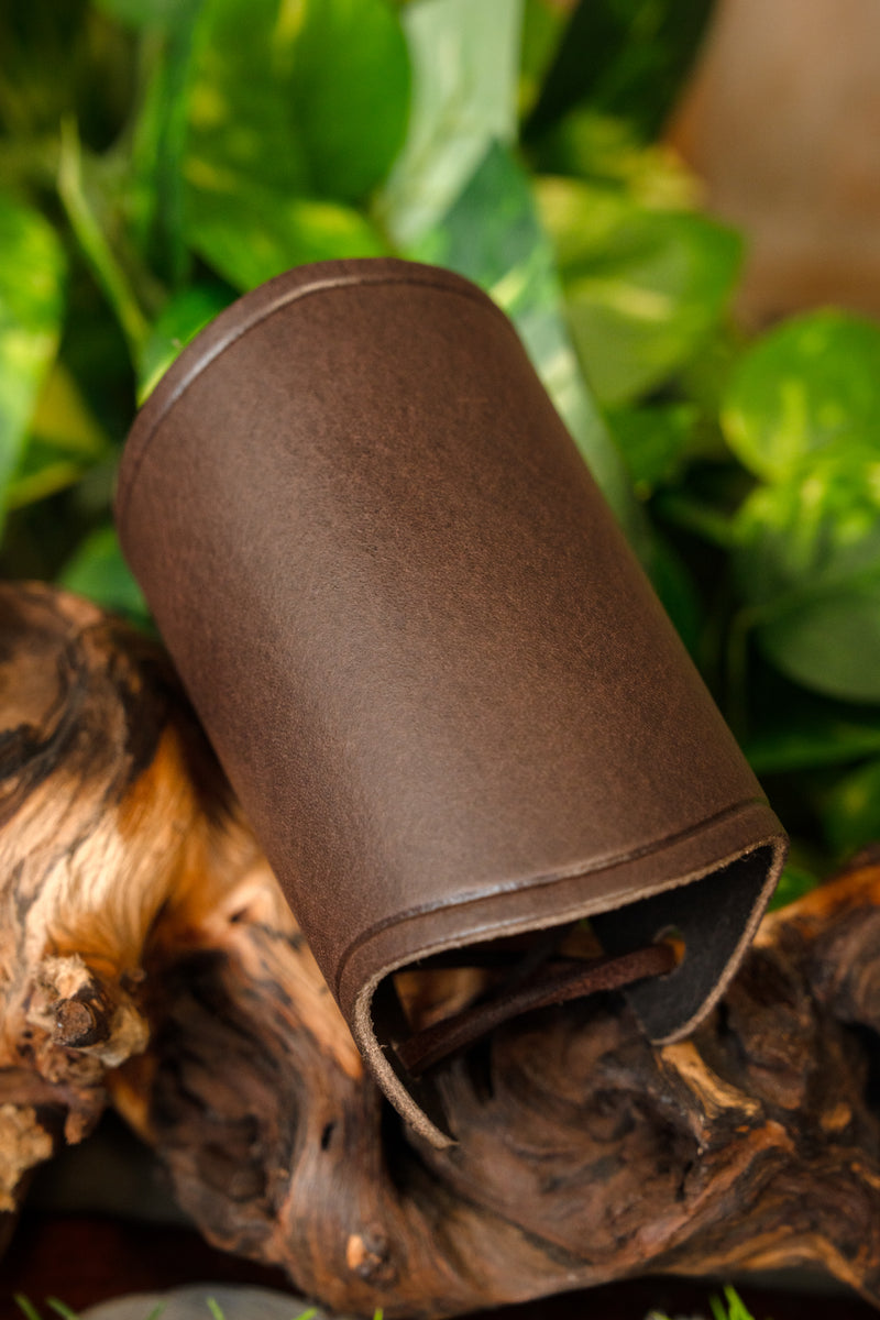 Leather bracer, underarm guard, brown, S