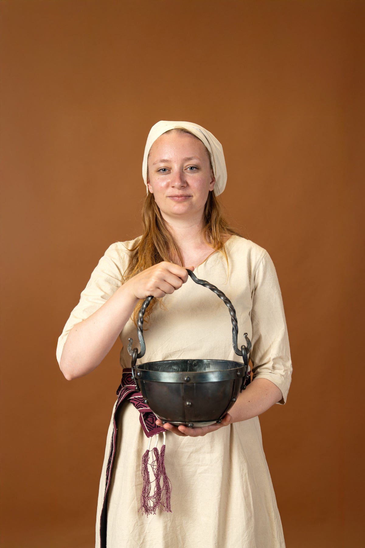 Vikinghoofddoek Marianne, set van 2, bruin & crème