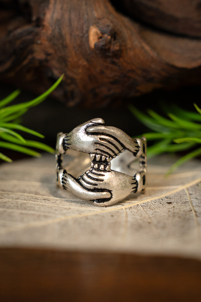 Medieval engagement ring, silvered bronze