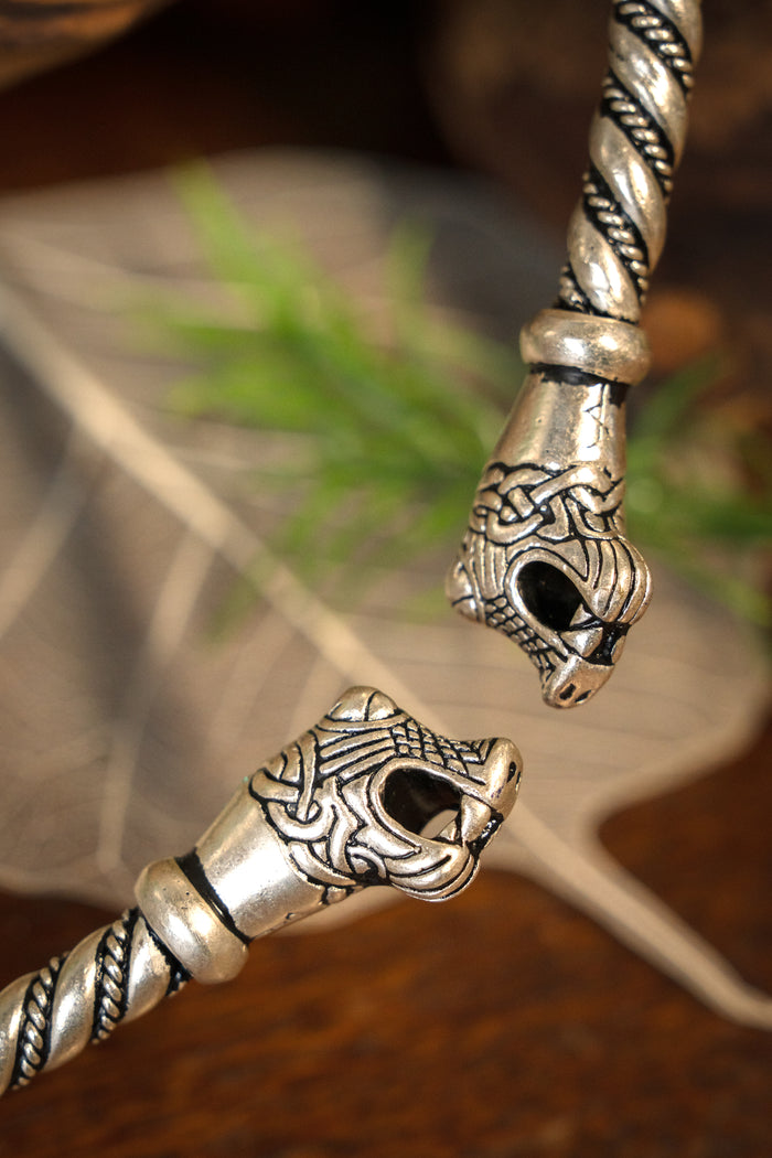 Viking torque Oseberg, silvered bronze