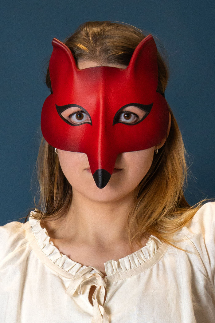 Venetiaans masker Vos, rood-oranje