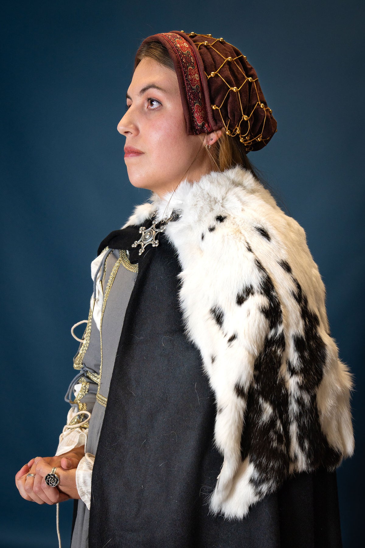 Pelskrage Lagertha, kremhvit
