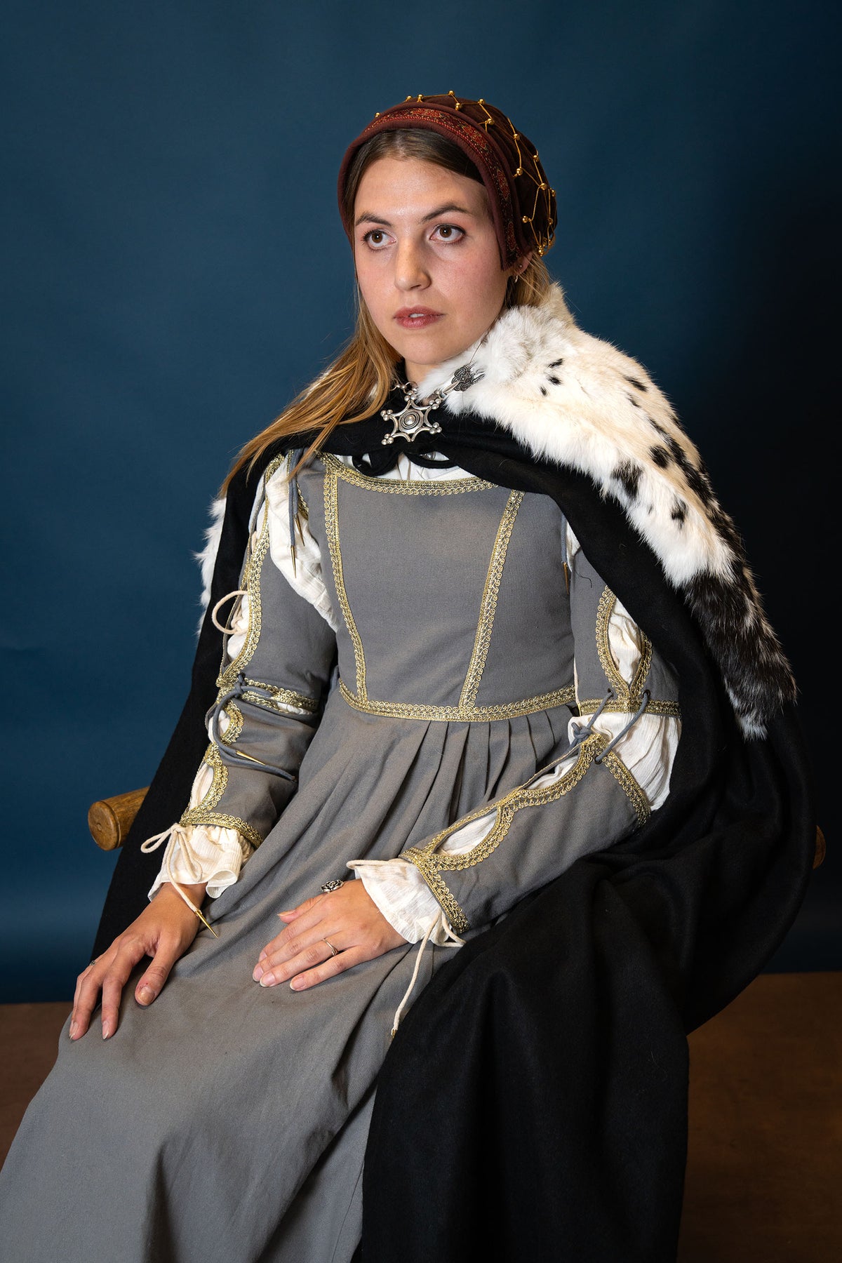 Pelskrage Lagertha, kremhvit