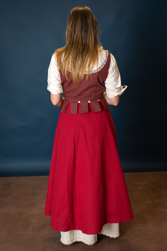 Medieval bodice Adalyn, red