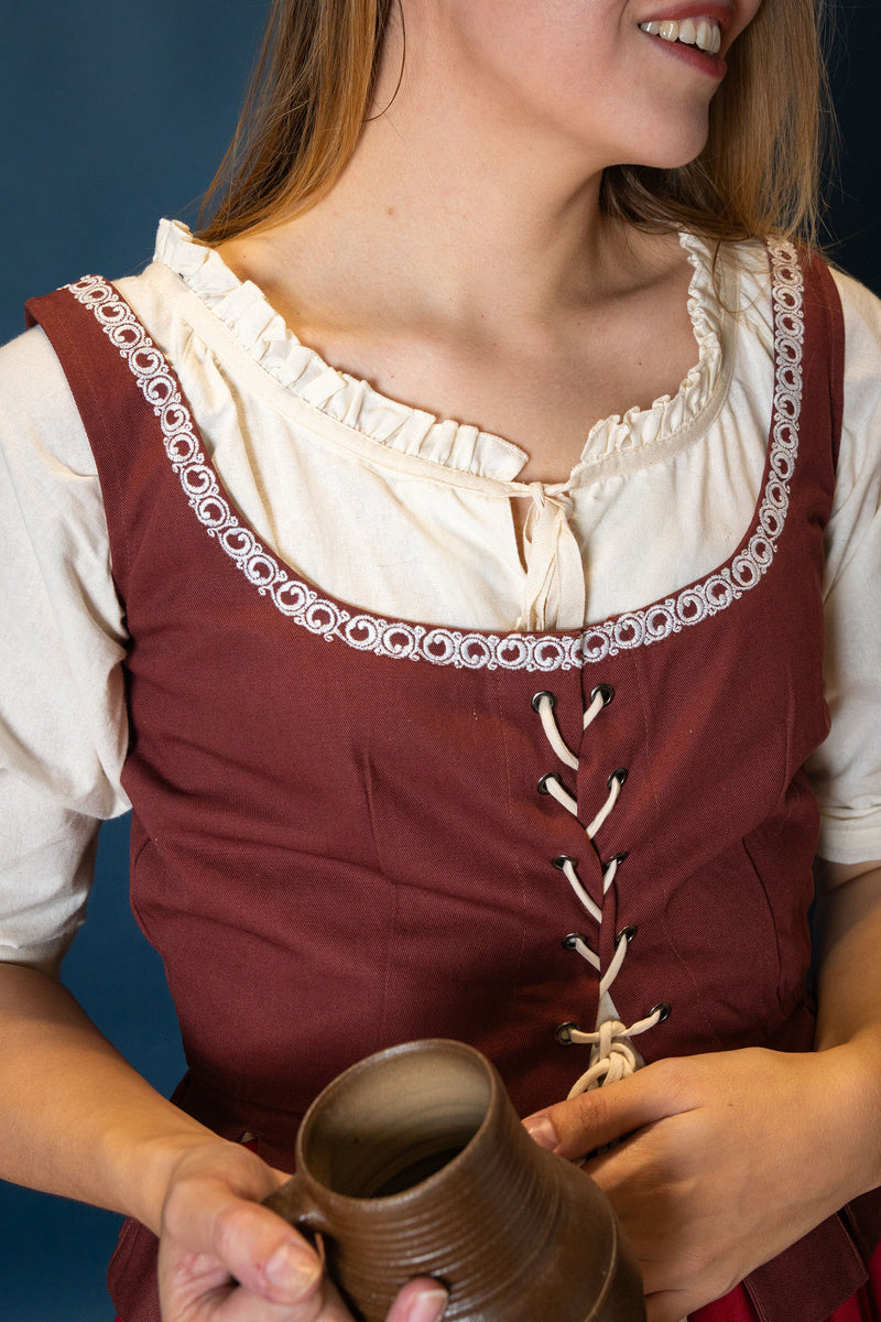 Lijfje medievale Adalyn, rosso