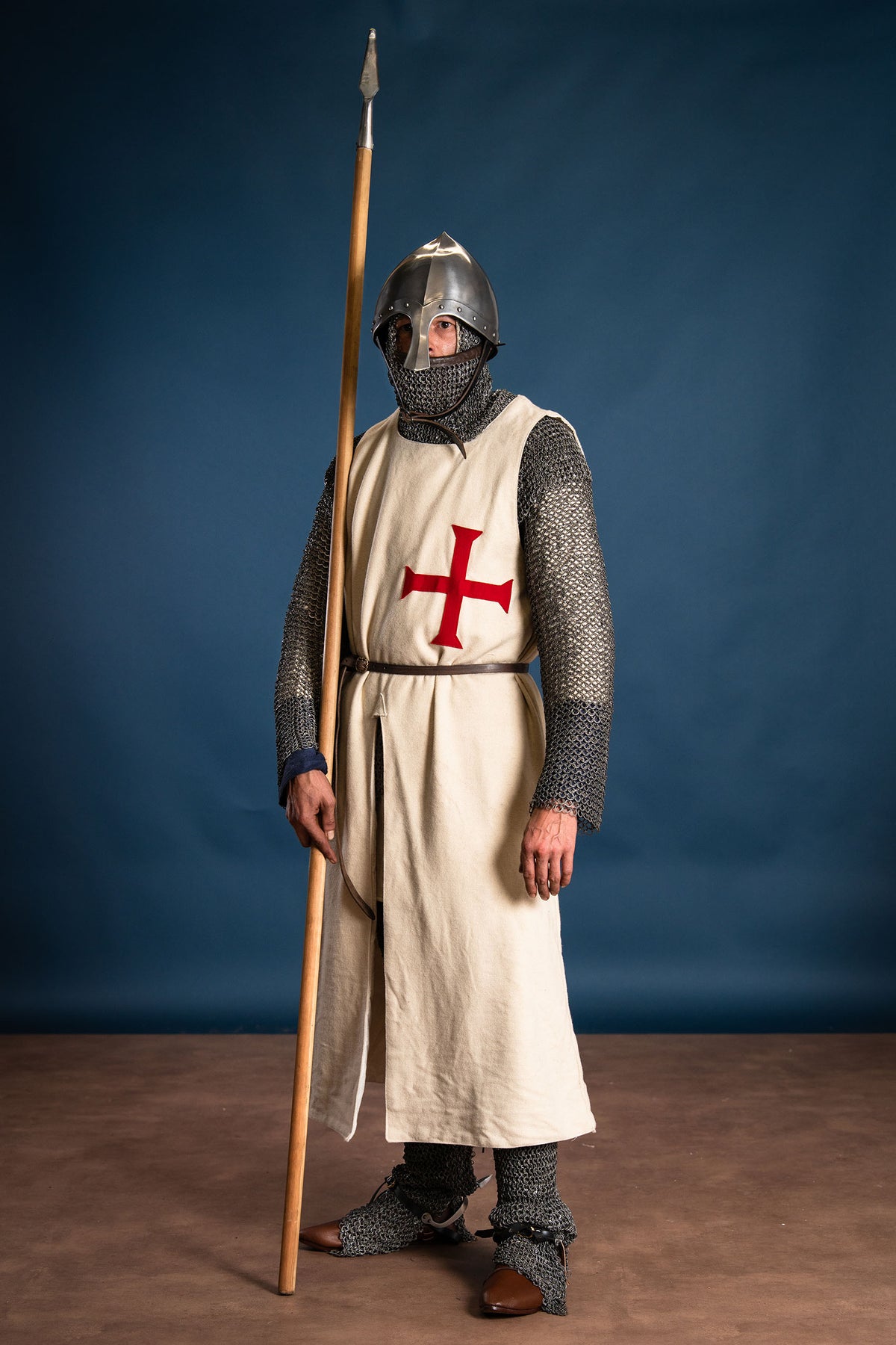 Historisches Templerüberkleid, creme