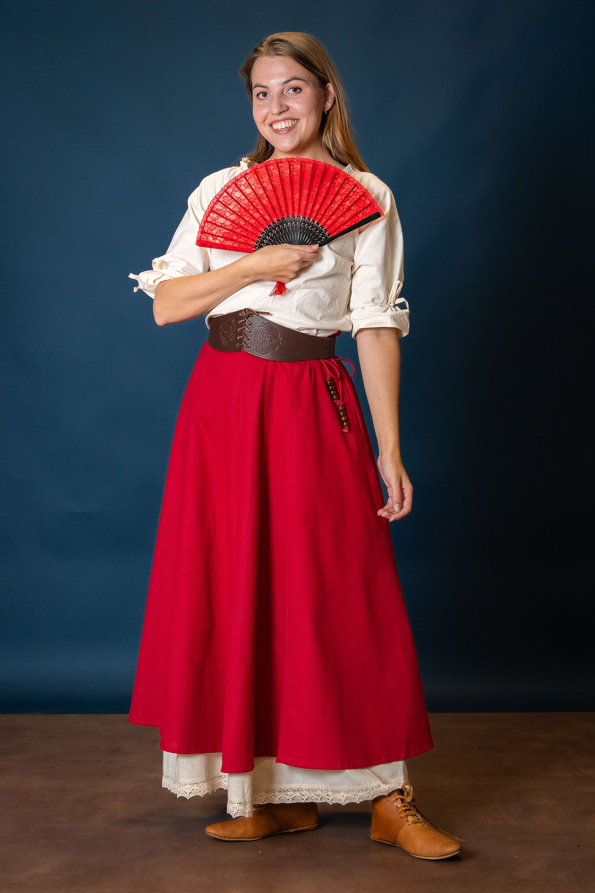 Korsetriem Bertholdin A met knoopmotief, bruin