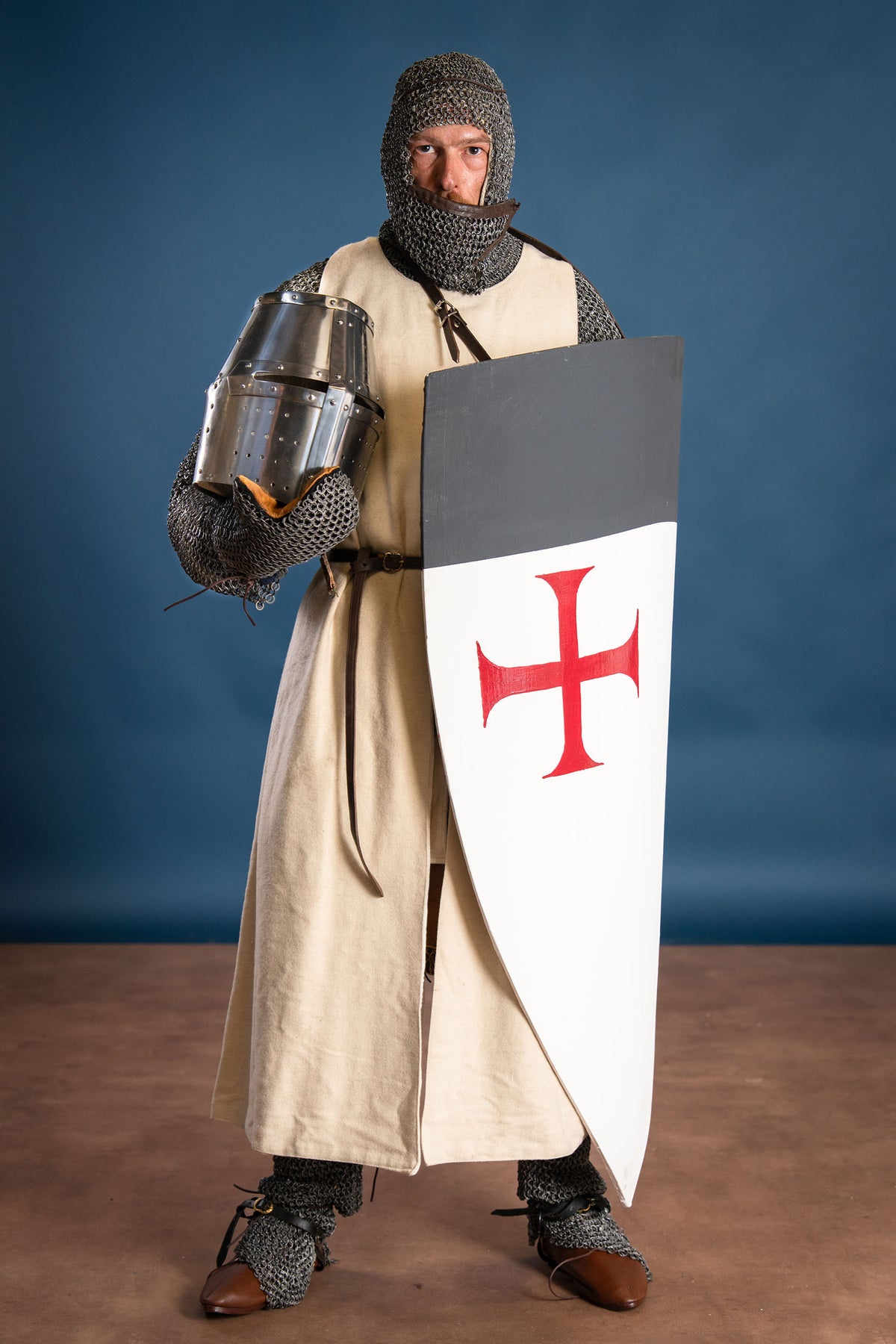 Historisches Templerüberkleid, creme