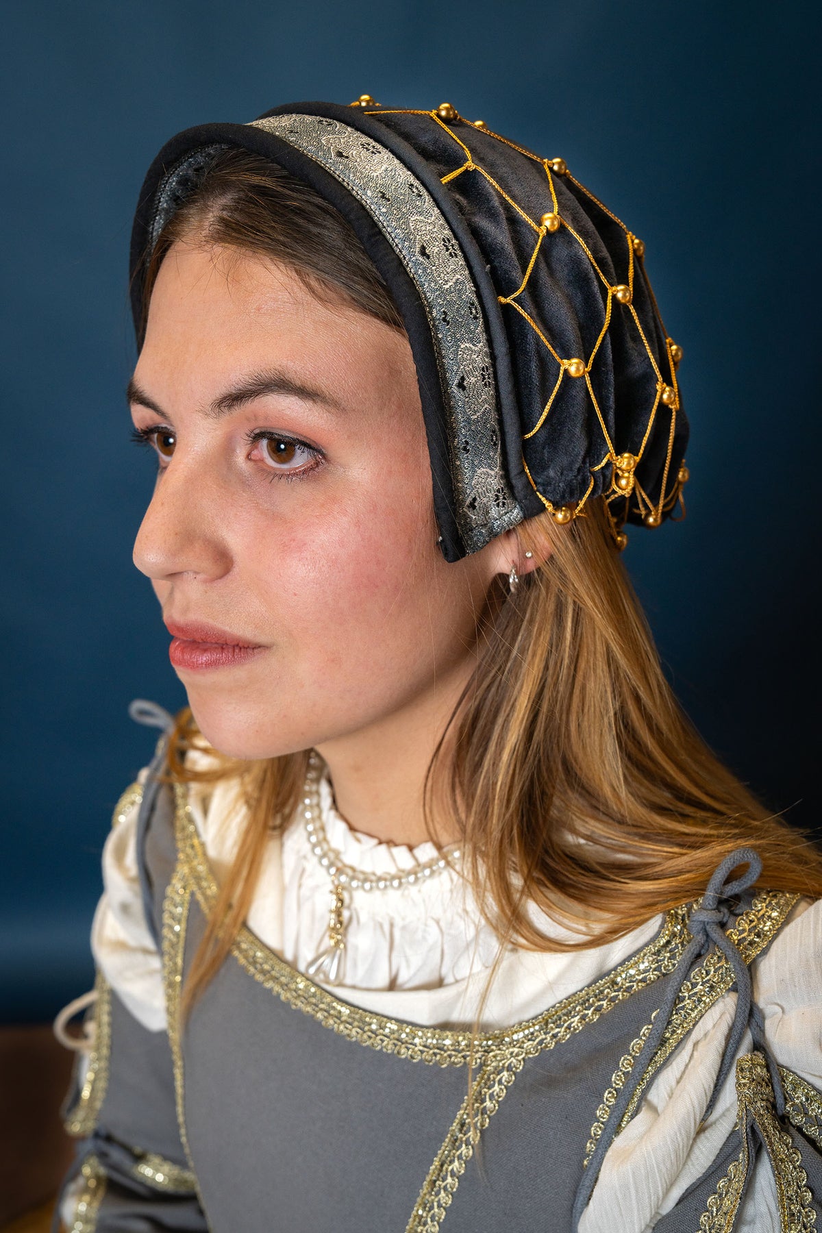 Siatka na włosy (caul) Cecilia, aksamit, czarna