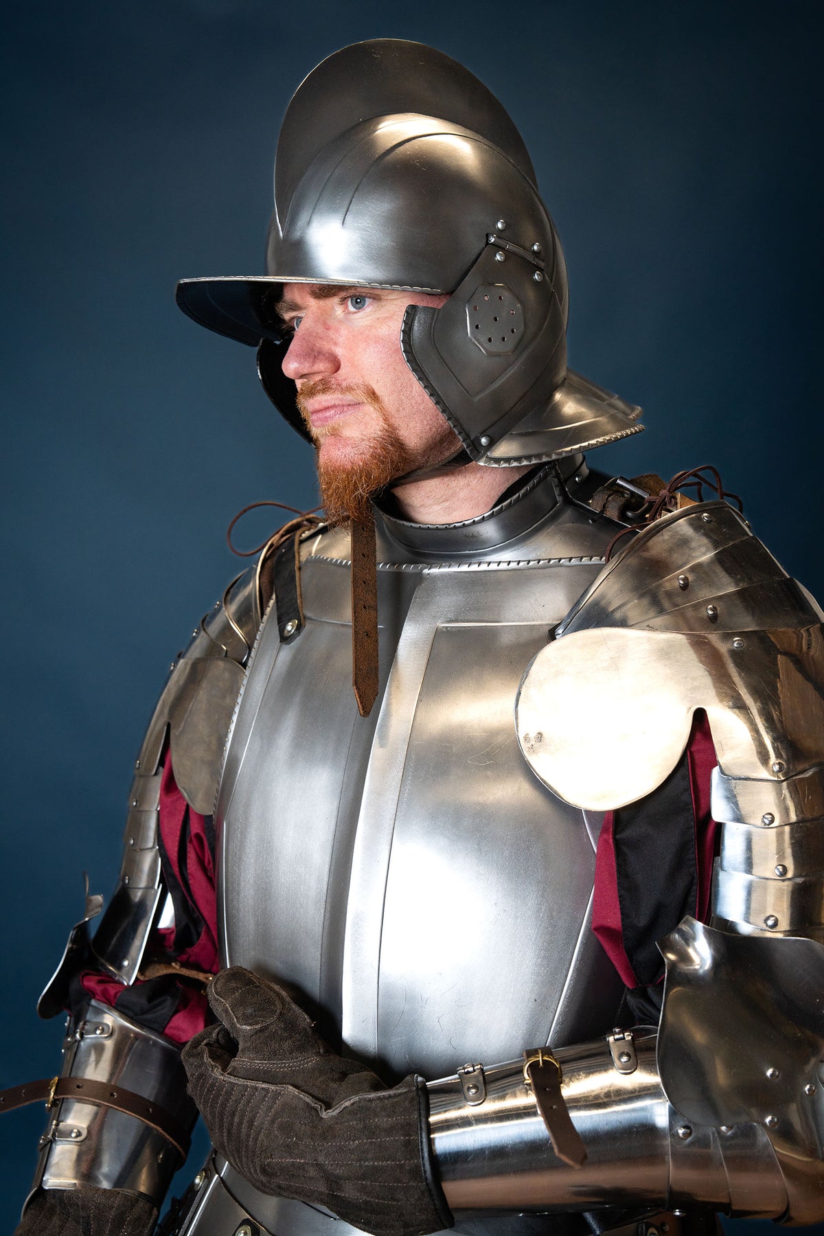 16e eeuwse Burgonet Kaspar gepolijst, 1.2 mm