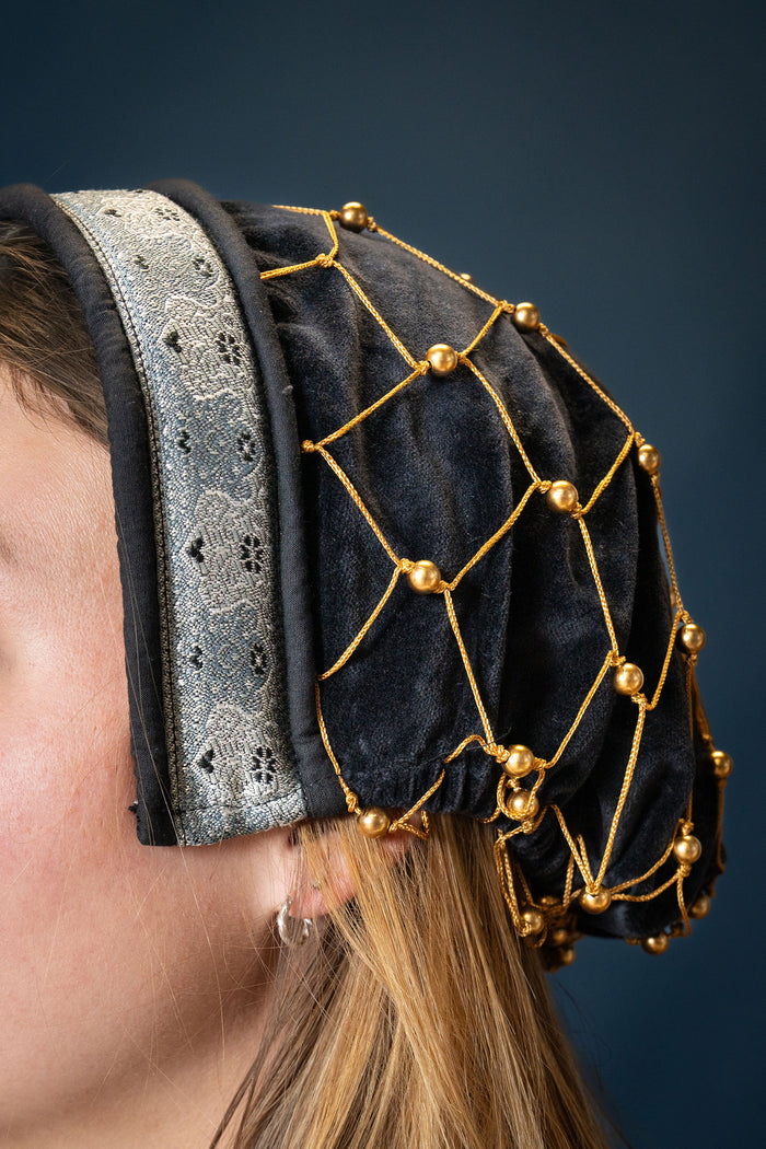 Siatka na włosy (caul) Cecilia, aksamit, czarna