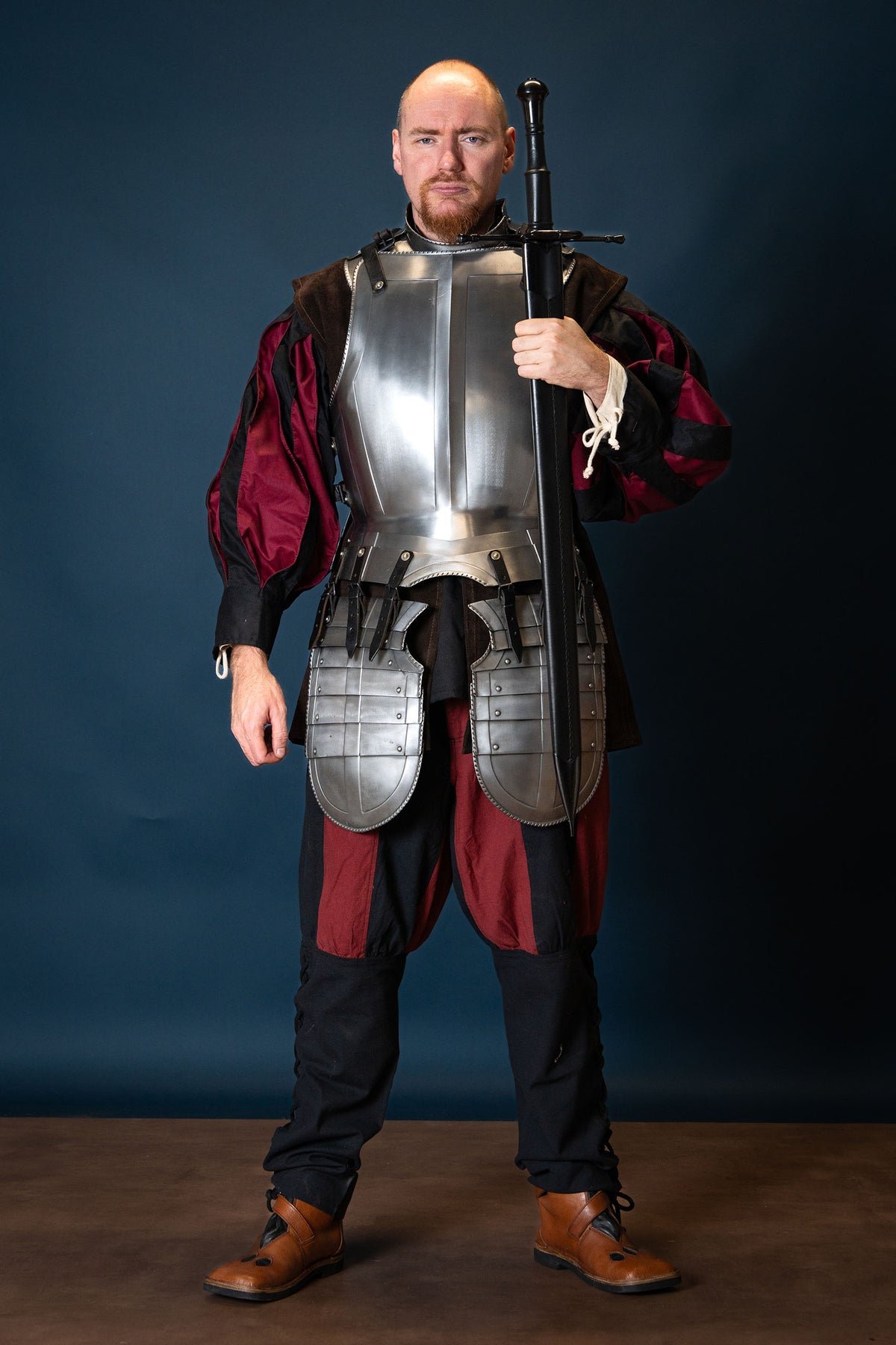 Landsknægt-skjorte Tom, sort/rød