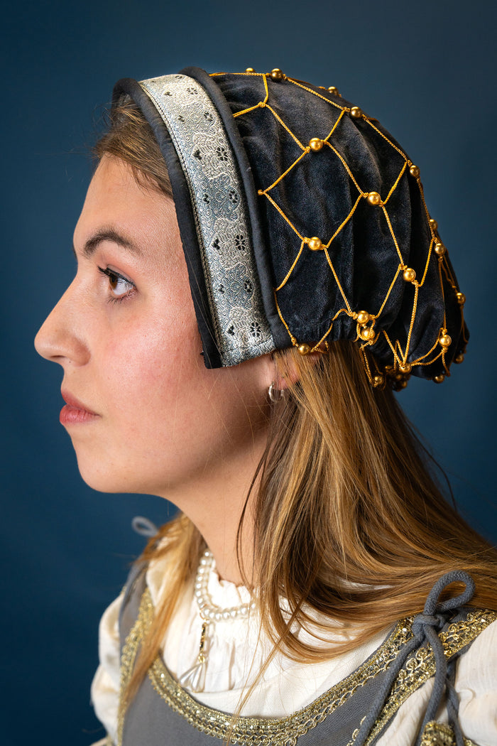 Siatka na włosy (caul) Cecilia, aksamit, czarna