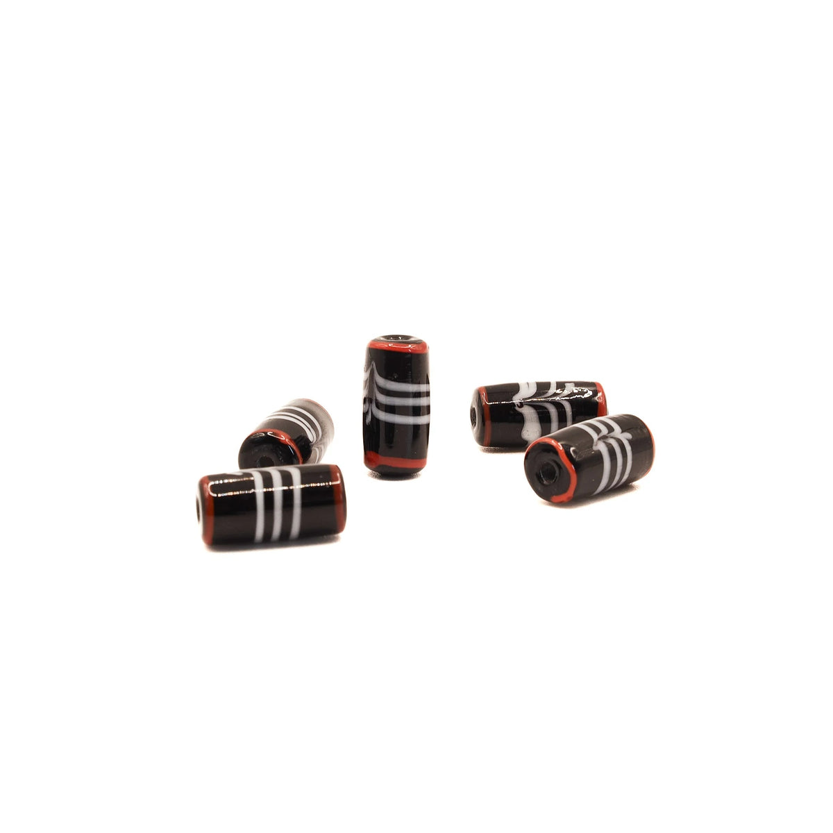 Viking glassperle Ribe (Danmark), sort, 5 stk